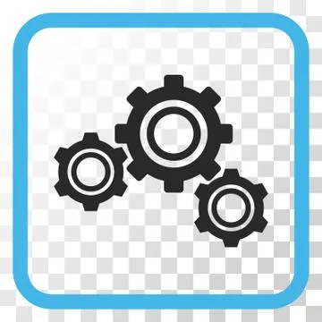 Gears Vector Icon In a Frame Stock-Illustration
