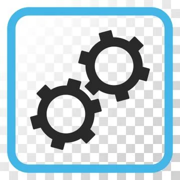 Gears Vector Icon In a Frame Stock-Illustration