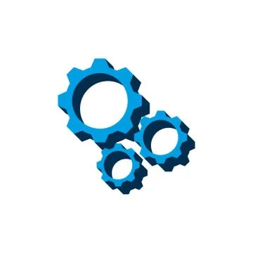Gears vector icon isometric. 3d sign isolated on white background. eps Stock Illustration