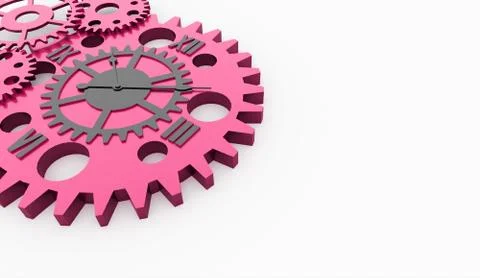 Gears, watch inside concept rendered Stock Illustration