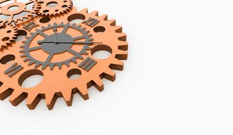 Gears, watch inside concept rendered Stock Illustration