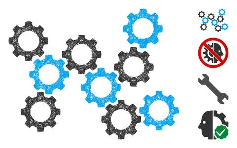 Gears Web Vector Mesh Illustration 스톡 일러스트