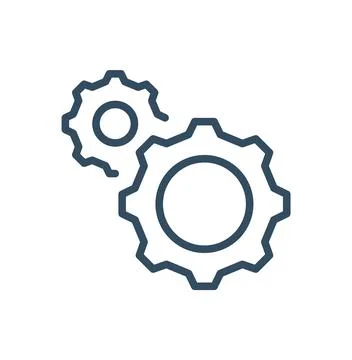 Gears wheel line icon for web, mobile and infographics. Vector dark grey icon Stock Illustration