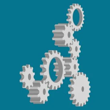 Gears wheels system vector illustration. Stock Illustration