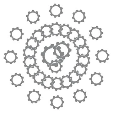 Gears on white background Illustrazione stock