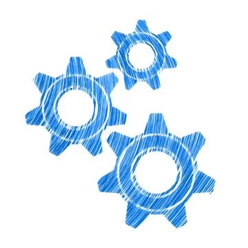 Gears on a white background. Mechanical Engineering background . Stock Illustration