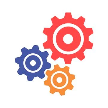 Gears on white background. Vector illustration in trendy flat style. ESP 10. Stock Illustration