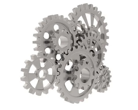 Gears on white Stock Illustration