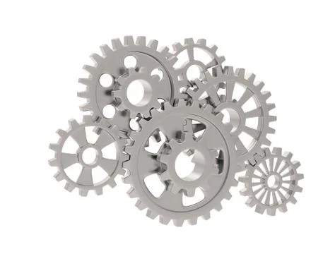 Gears on white Illustrazione stock