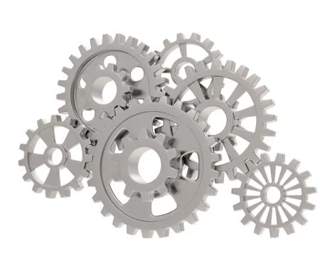 Gears on white Stock Illustration