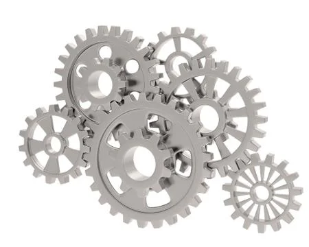Gears on white Stock Illustration