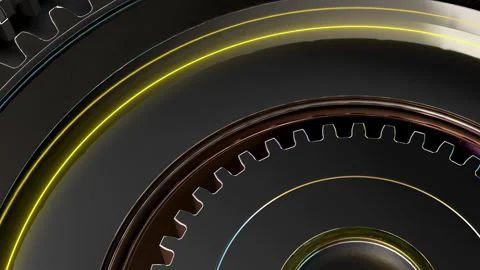 Gears working in the machinery. Techno background. Patern template title text Stock Footage 267908201