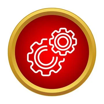 Gears working together adjusting settings mechanism icon Stock Illustration