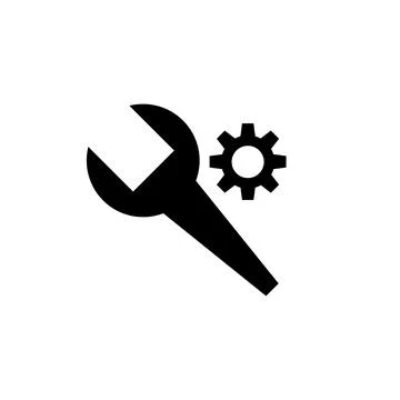 Gears with wrenches. Setup and construction. Vectors. イラスト素材