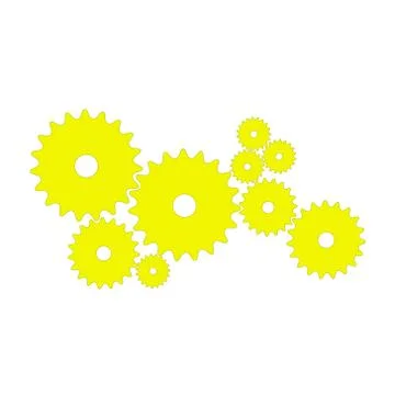 Gears in yellow design Stock Illustration