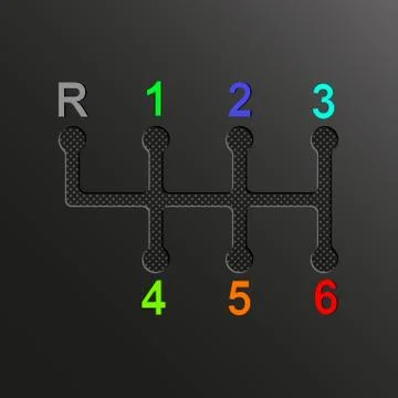 Gearshift of car on grey background Stock Illustration