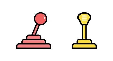 Gearshift Icon Vector Illustration. Gearshift Lineal Color Icon Stock Illustration