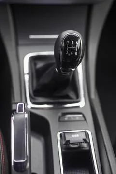 Gearshift knob with shallow depth of field Stock Photos