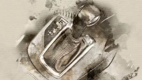 Gearshift lever in the car Illustrazione stock