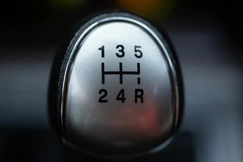 Gearshift lever close up. Small depth of field Stock Photos