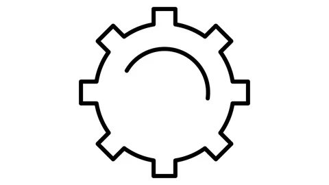 A gearwheel with a circular center, representing engineering and machinery .. Stock Footage 332853506