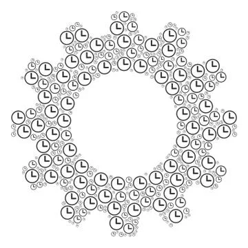 Gearwheel Collage of Clock Icons Stock-Illustration