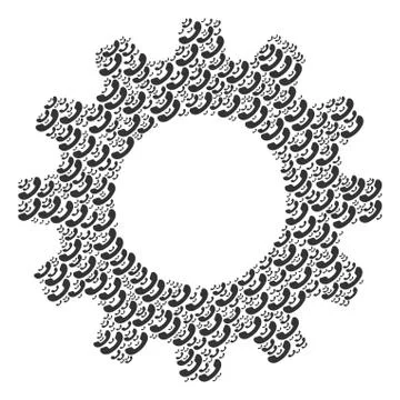 Gearwheel Composition of Call Icons Stock Illustration