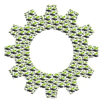 Gearwheel Composition of Eco Startup Hand Icons Stockillustratie