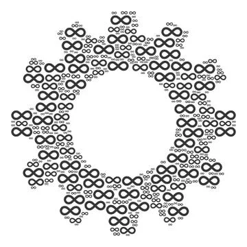 Gearwheel Composition of Infinity Icons Illustrazione stock