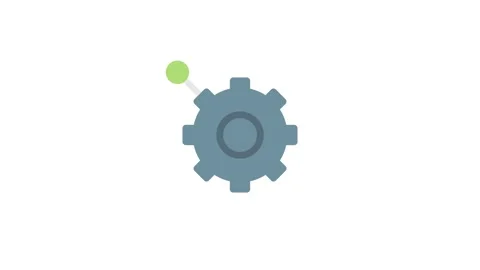 A gearwheel displaying four colored circles, each located at equal interval.. Stock Footage 332849767