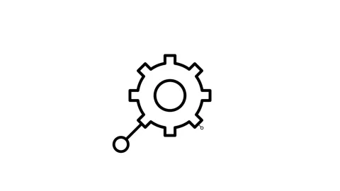 A gearwheel displaying four colored circles, each located at equal interval.. Video stock 332849871