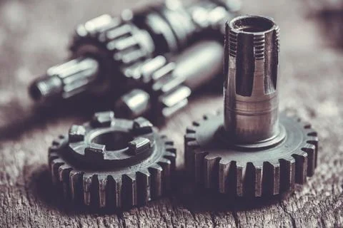 Gearwheel of the old engine Foto stock