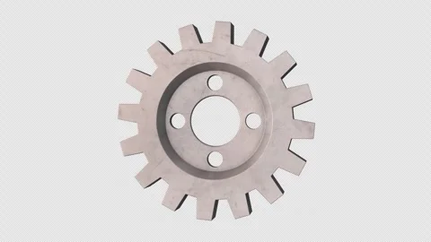 Gearwheel Rotating on a Transparent Background. Seamless Loop. Gear Icon 3D. 4K Stock Footage 293087040