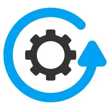 Gearwheel Rotation Direction Flat Icon Stockillustratie