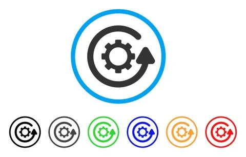 Gearwheel Rotation Direction Rounded Icon Illustrazione stock