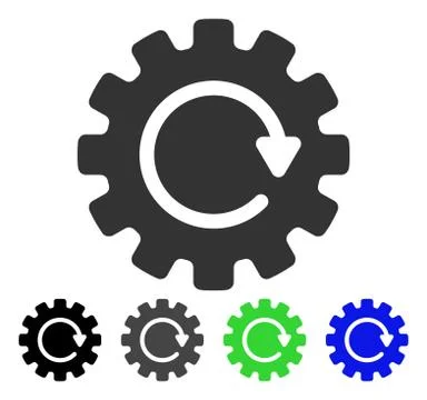 Gearwheel Rotation Flat Icon イラスト素材