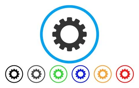 Gearwheel Rounded Icon Stock Illustration