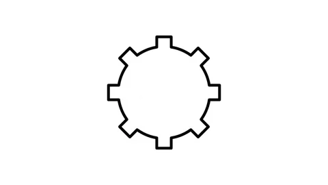 A gearwheel surrounded by a circular outline, representing machinery or mec.. Stock Footage 332853487