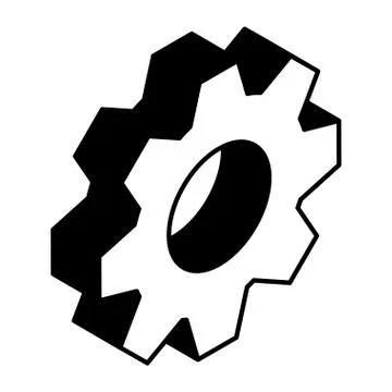 Gearwheel tool on white background Stock Illustration