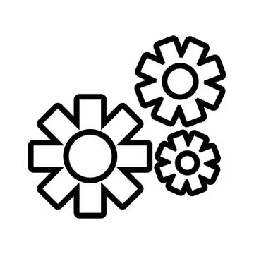 Gearwheel tool in white background Stock Illustration