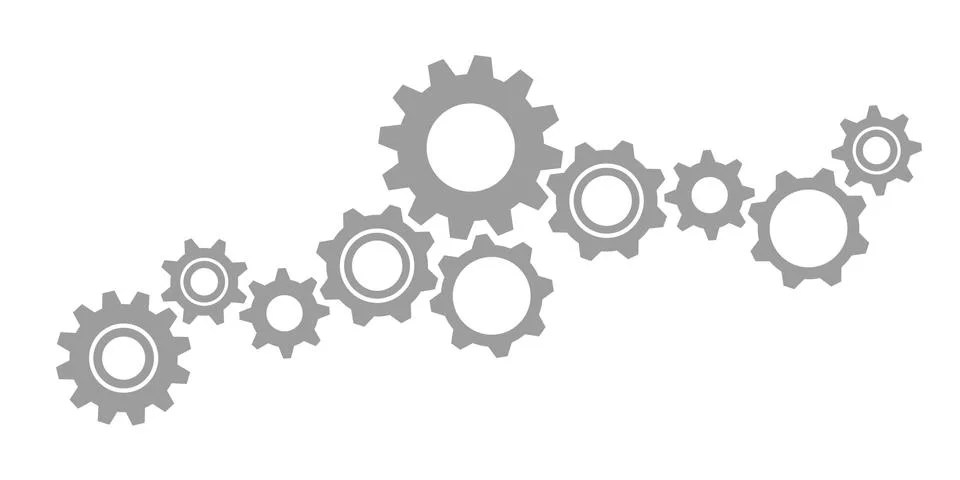 Gearwheels cogs icon teamwork concept Stock Illustration