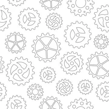 Gearwheels Seamless Background Stock Illustration