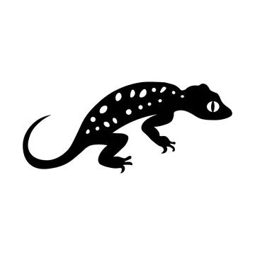 Gecko black vector icon on white background Stock Illustration