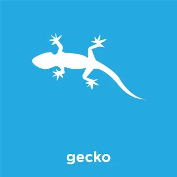 Gecko icon isolated on blue background Stock Illustration