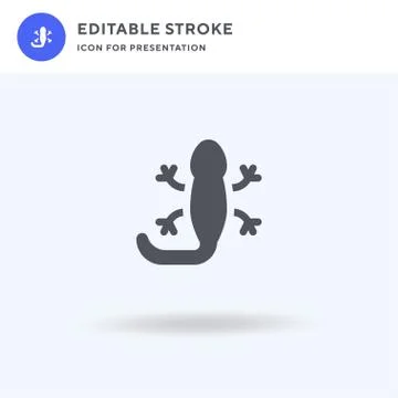 Gecko icon vector, filled flat sign, solid pictogram isolated on white, logo  Stock Illustration
