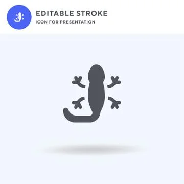 Gecko icon vector, filled flat sign, solid pictogram isolated on white, logo  Stock Illustration