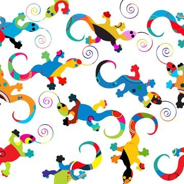 Gecko pattern Seamless background pattern with gecko made of circles. Copy... Stock Photos