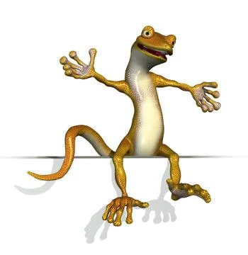 Gecko Sitting on an Edge Stock Illustration