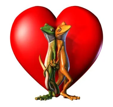 Geckos in Love Stock Illustration