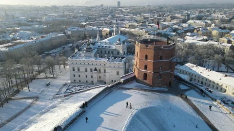 Gediminas Castle Tower in winter Stock Footage 167669953